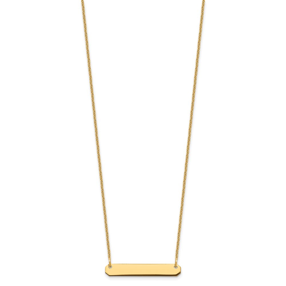 14k Yellow Gold Yellow Gold Small Blank Bar Necklace
