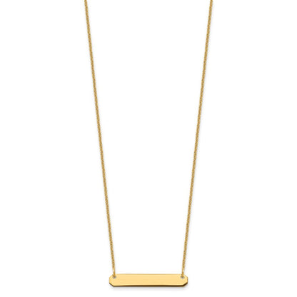 14k Yellow Gold Yellow Gold Small Blank Bar Necklace