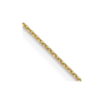 14k Yellow Gold 18" .6mm Diamond-cut Round Open Link Cable Chain Necklace