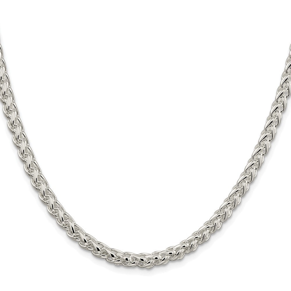 Sterling Silver Rhodium-plated 5mm Round Spiga Chain Necklace