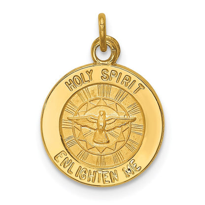 14k Yellow Gold Holy Spirit Medal Charm Pendant