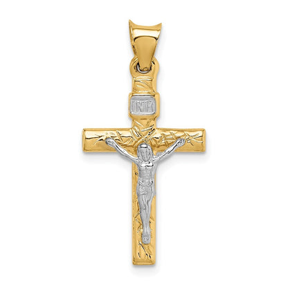 14k Two-tone Gold Crucifix Pendant for Women