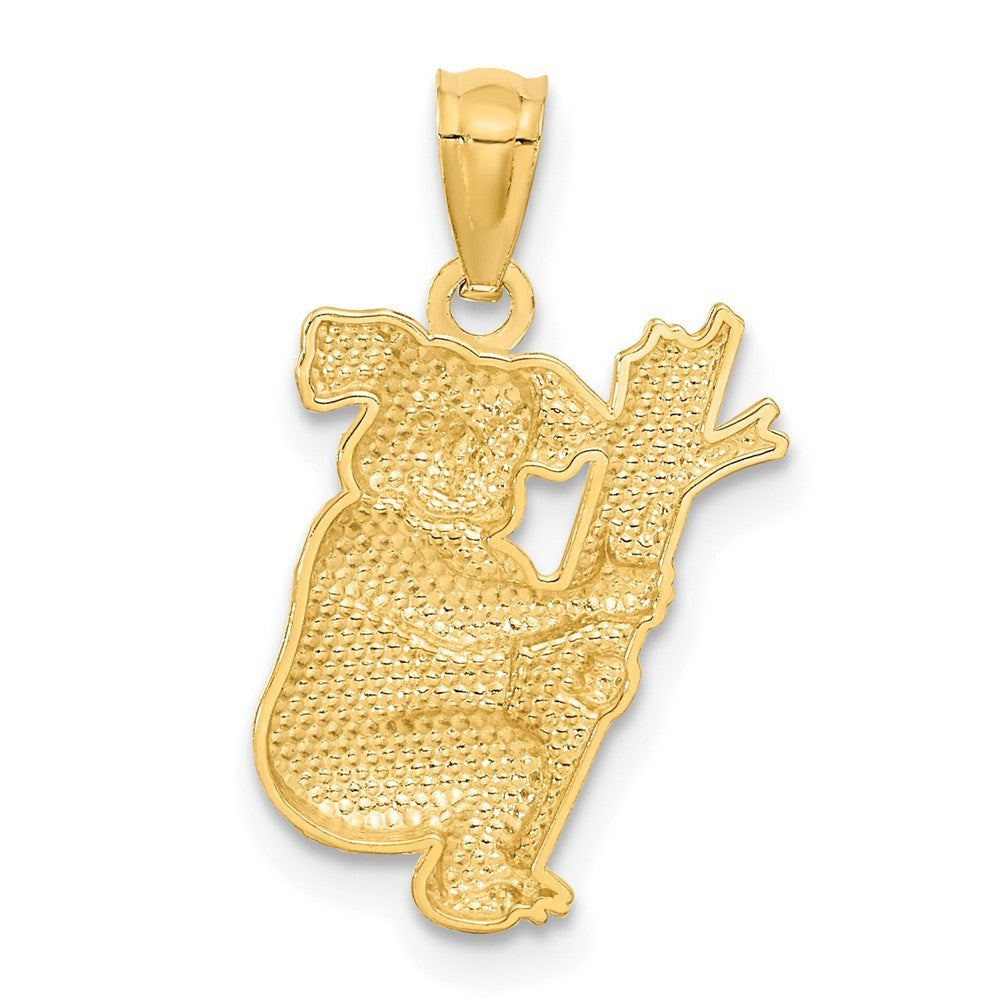 14k Yellow Gold  Textured Koala Pendant