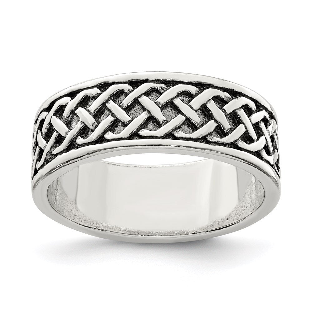 Sterling Silver Weave Design Ring Size 11