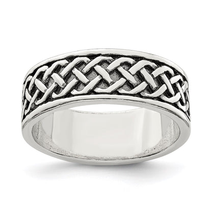 Sterling Silver Weave Design Ring Size 11