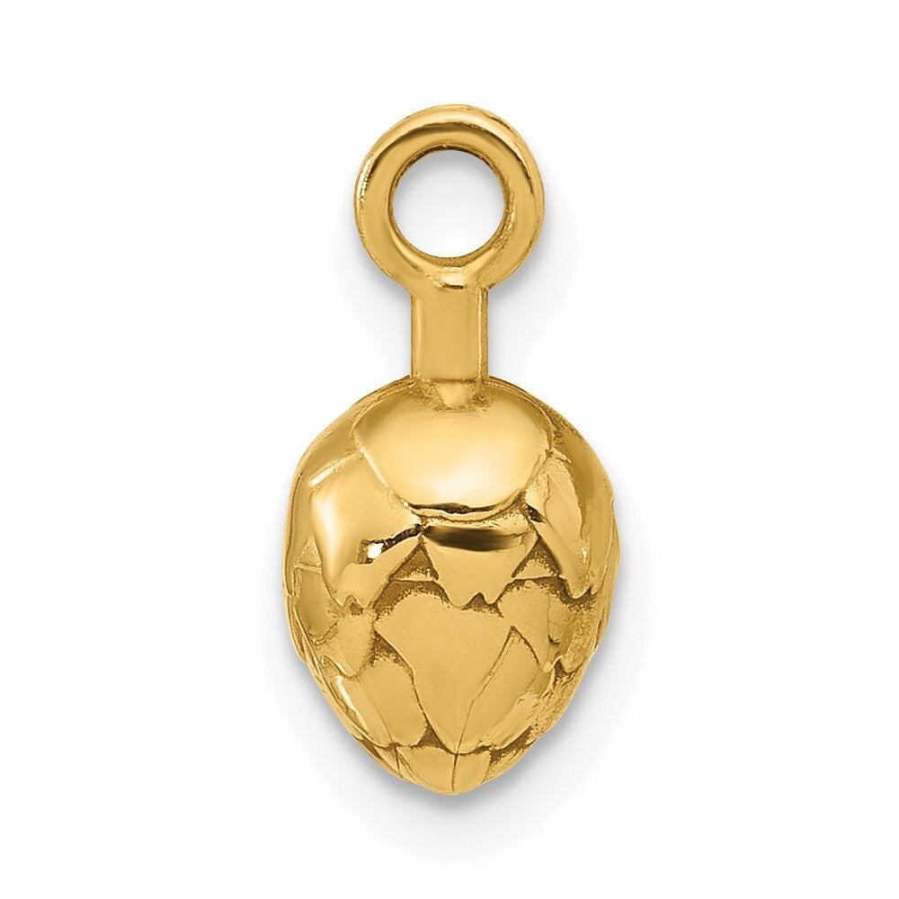 14k Yellow Gold Fancy Artichoke Charm Pendant for Women