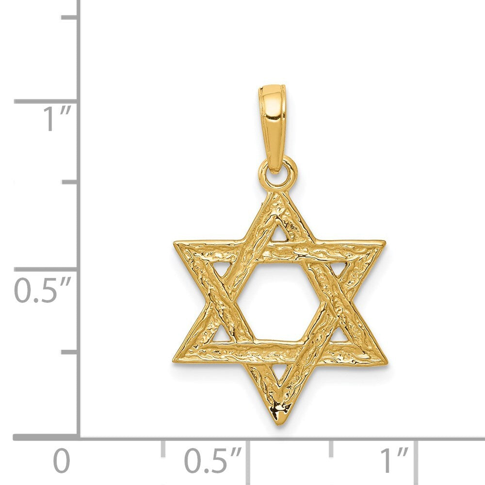 14k Yellow Gold Star of David Pendant