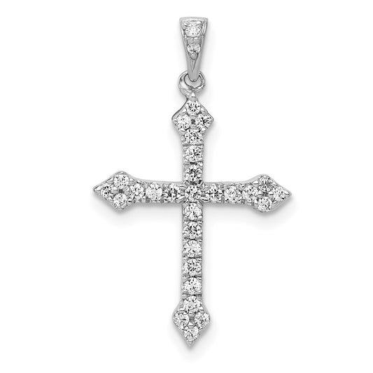 14k White Gold 1/4ct. Diamond Cross Pendant for Women