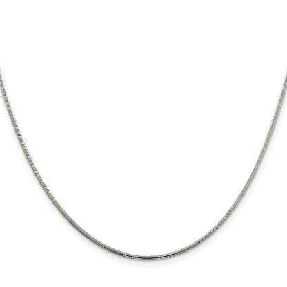 Sterling Silver Rhodium-plated 1.5mm Snake Chain