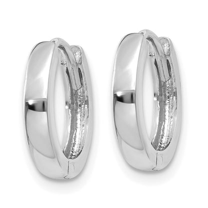 14k White Gold Round Hinged Hoop Earrings Gift for Women