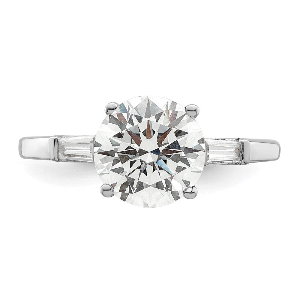 Sterling Silver Rhodium-plated CZ Two Piece Wedding Set Rings Size 8