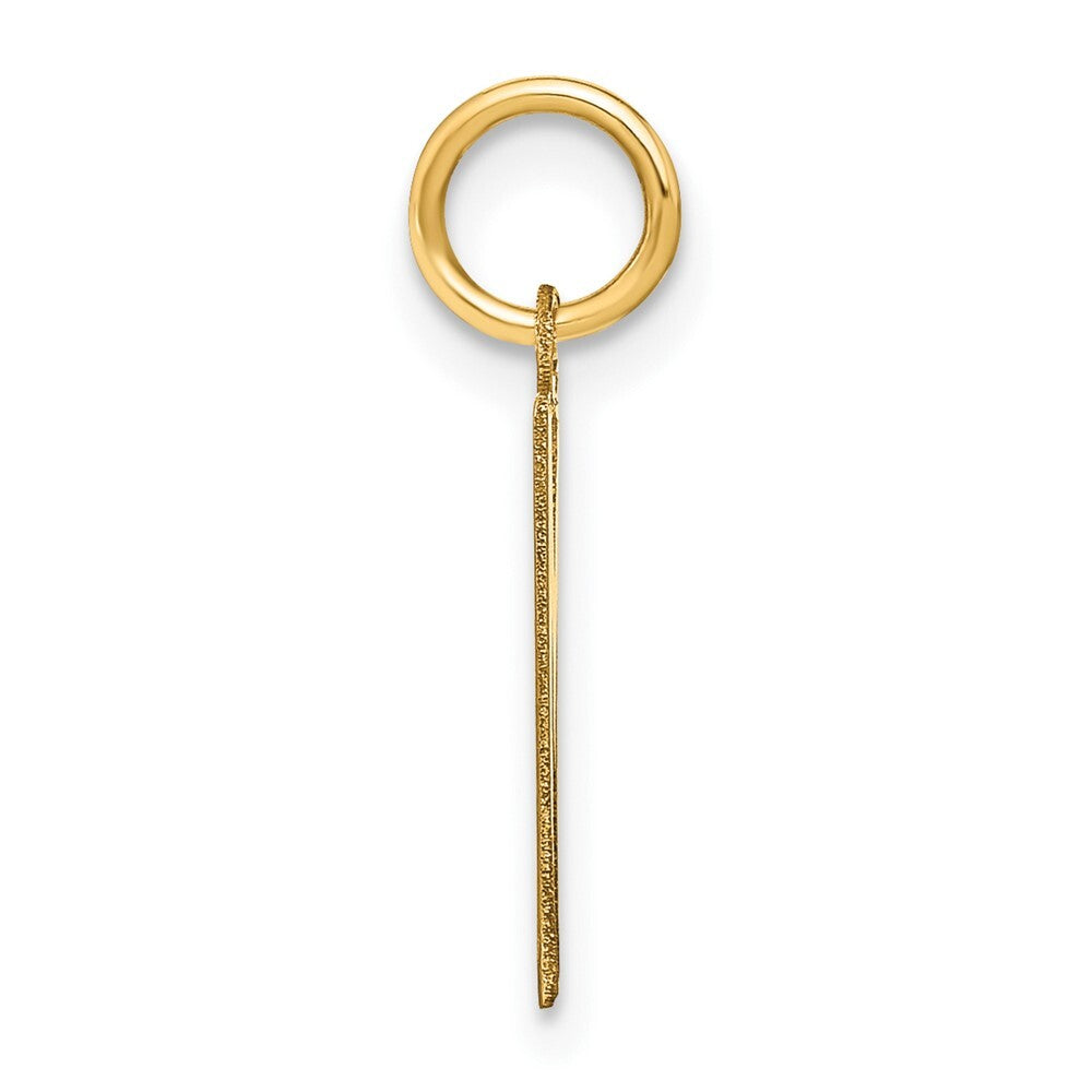 14k Yellow Gold Letter M Initial Pendant for Women
