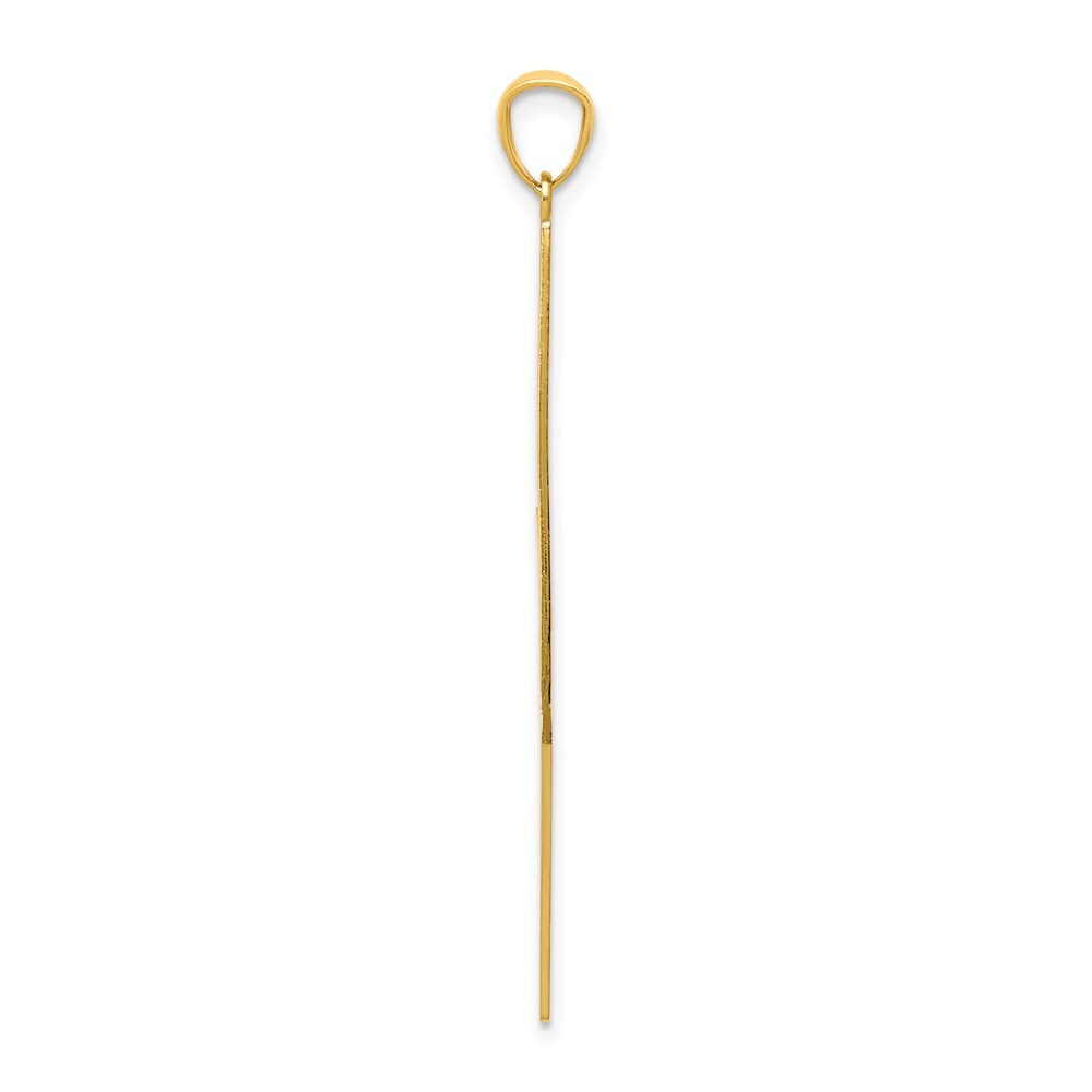 14k Yellow Gold Polished Diamond-cut Lightning Bolt Pendant