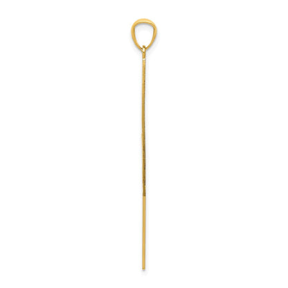 14k Yellow Gold Polished Diamond-cut Lightning Bolt Pendant