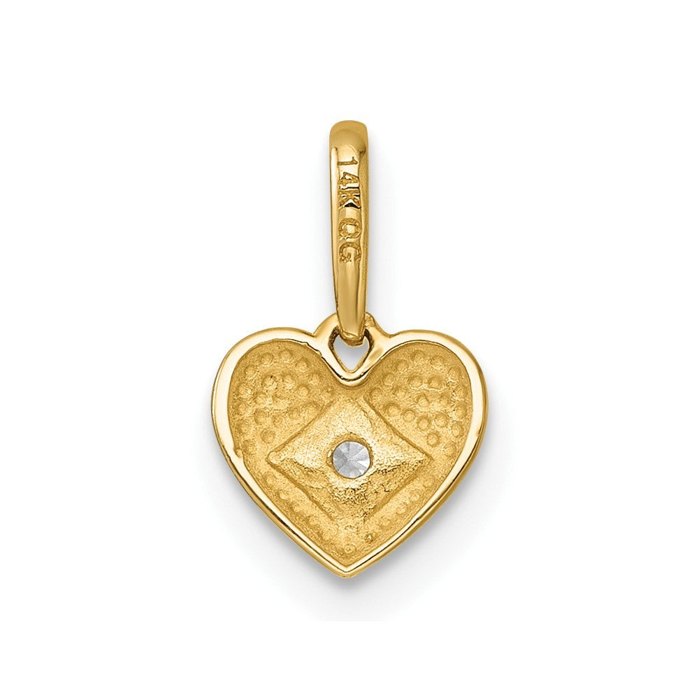 14k Yellow Gold Madi K Polished CZ Heart Childrens Charm / Pendant
