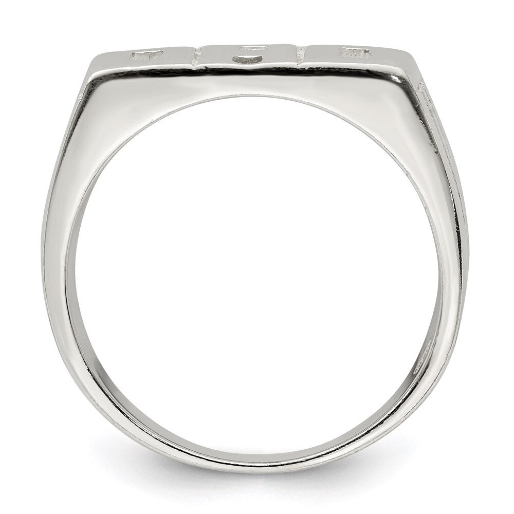 Sterling Silver Solid Dad Ring Size 11