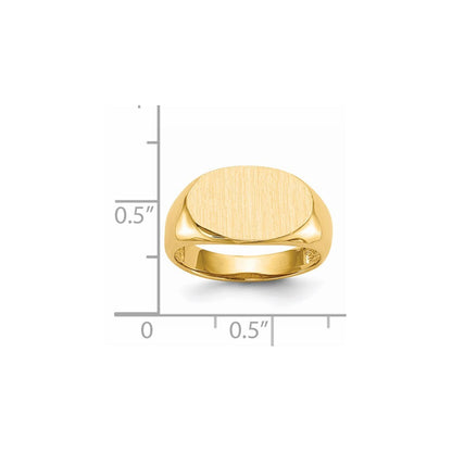 14K Yellow Gold 9.5x15.0mm Open Back Signet Ring