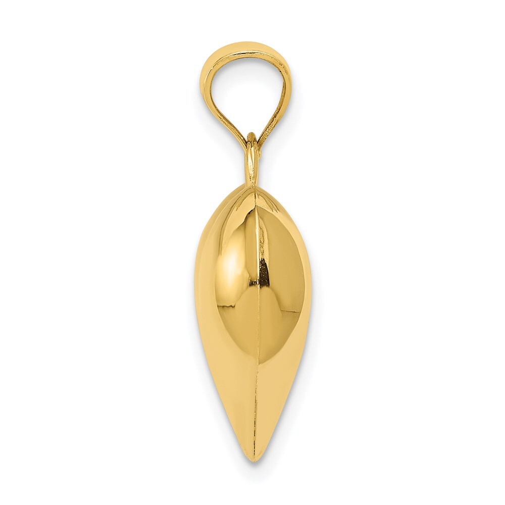 14k Yellow Gold Polished 3-D Puffed Heart Pendant for Women