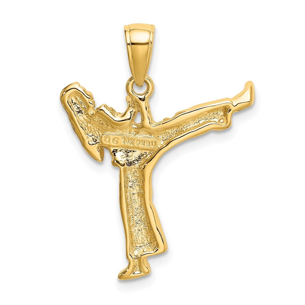 14k Yellow Gold Girl Karate Charm Pendant