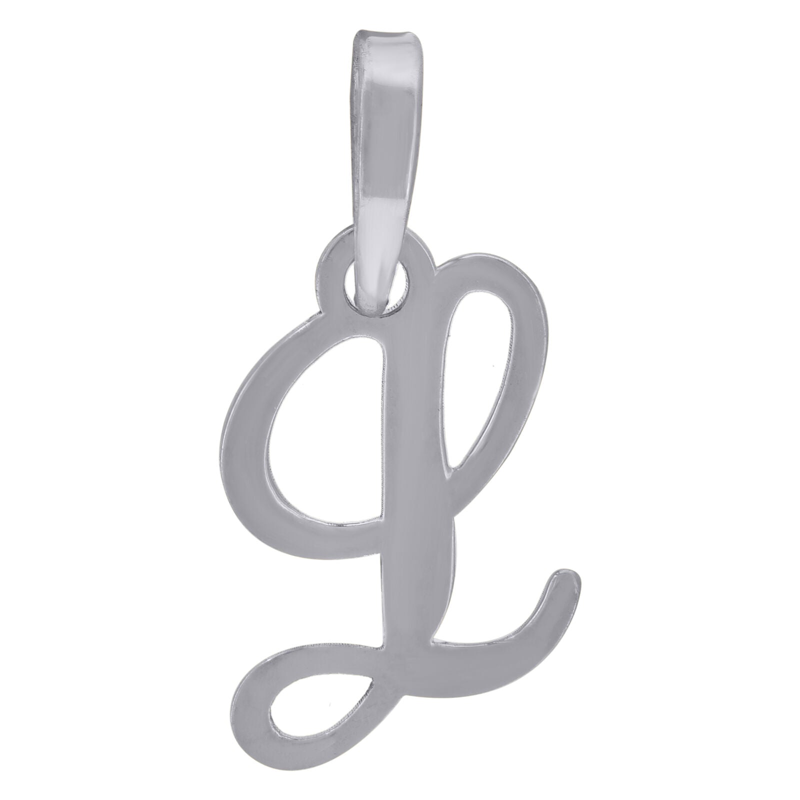 925 Sterling Silver Cursive Initial Alphabet L Charm Pendant