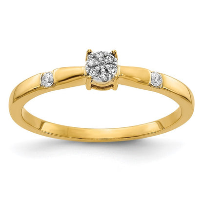 14K Yellow Gold Diamond Cluster Ring Size 7