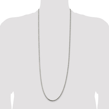 Sterling Silver 3.2mm Diamond-cut Rope Chain