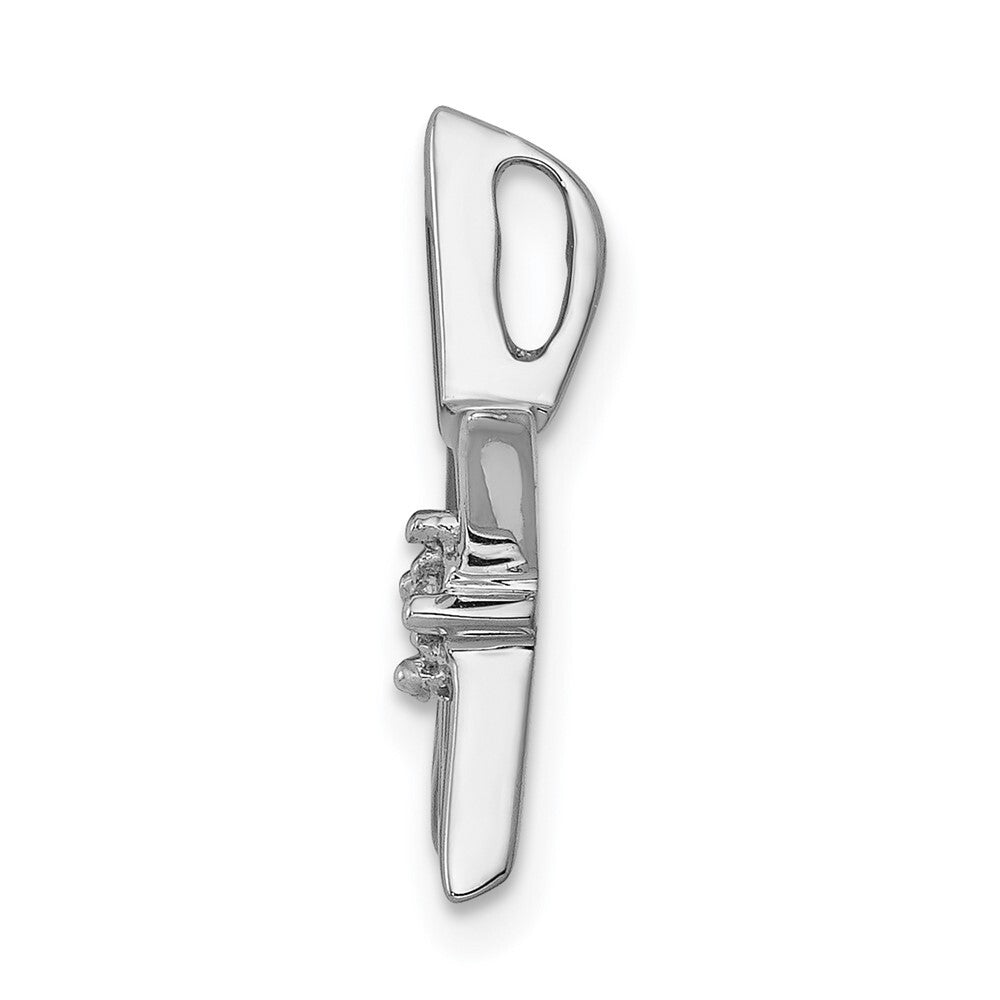 14k White Gold .01ct. Diamond Star Chain Slide Pendant for Women