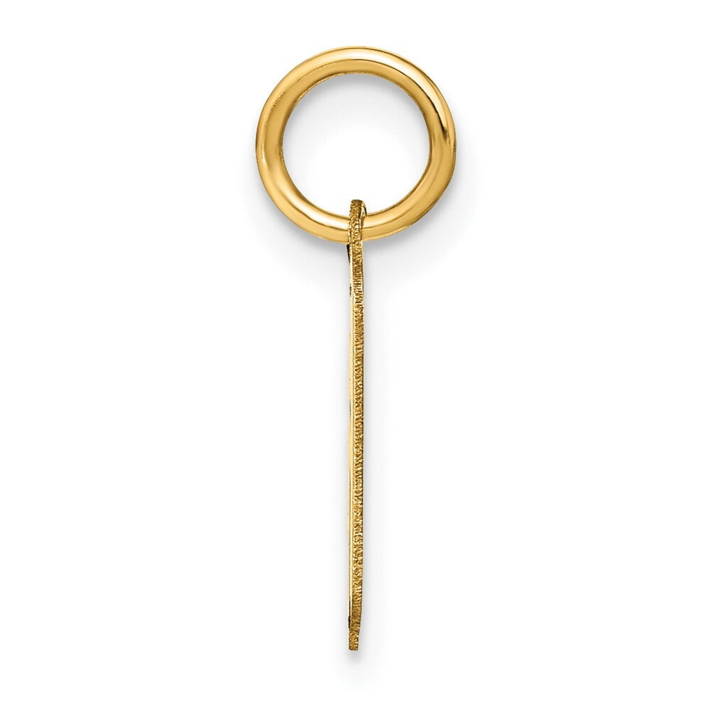 14k Yellow Gold Lowercase Letter K Initial Pendant for Women