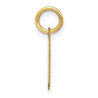 14k Yellow Gold Lowercase Letter K Initial Pendant for Women