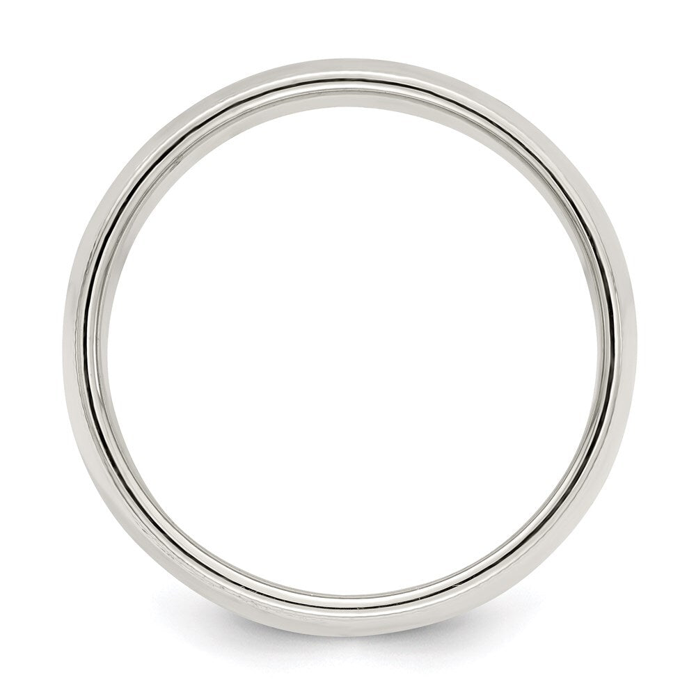 Sterling Silver 8mm Half Round Milgrain Size 8 Band Ring
