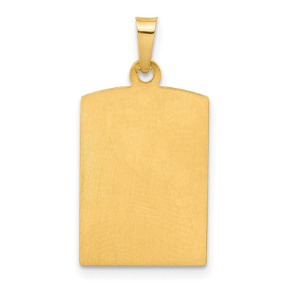 14k Yellow Gold Rectangular Hollow St. Christopher Medal