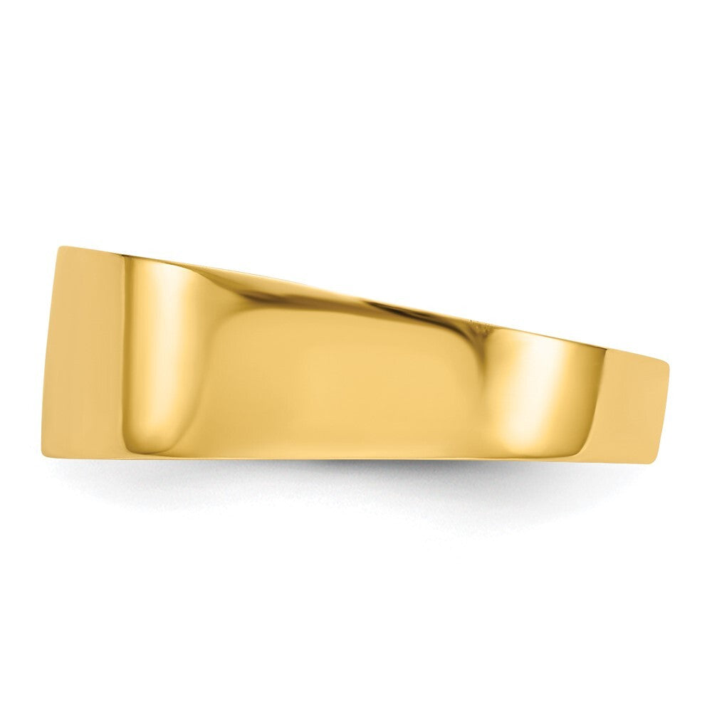 14K Yellow Gold 3-6mm Flat-top Tapered Cigar Band Ring