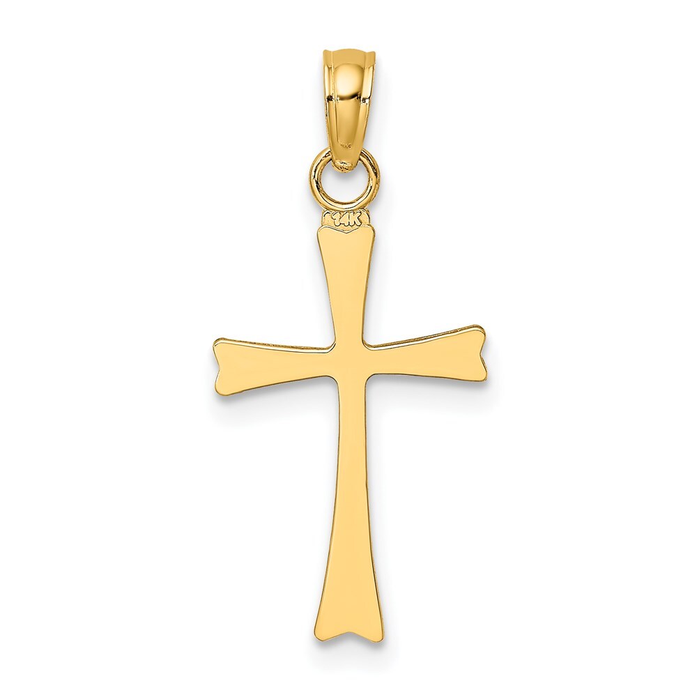 14k Yellow Gold Polished Cross Charm Pendant for Women