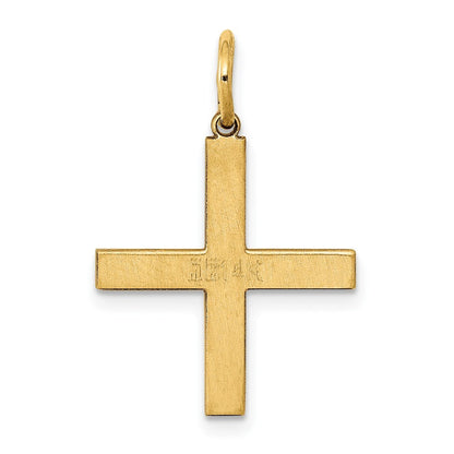 14k Yellow Gold Laser Designed Greek Cross Charm Pendant for Women