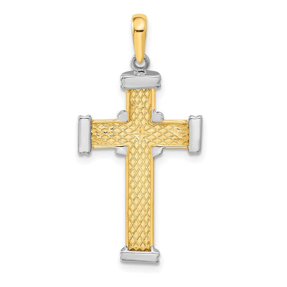 14k Two-tone Gold Latin Cross Pendant for Women