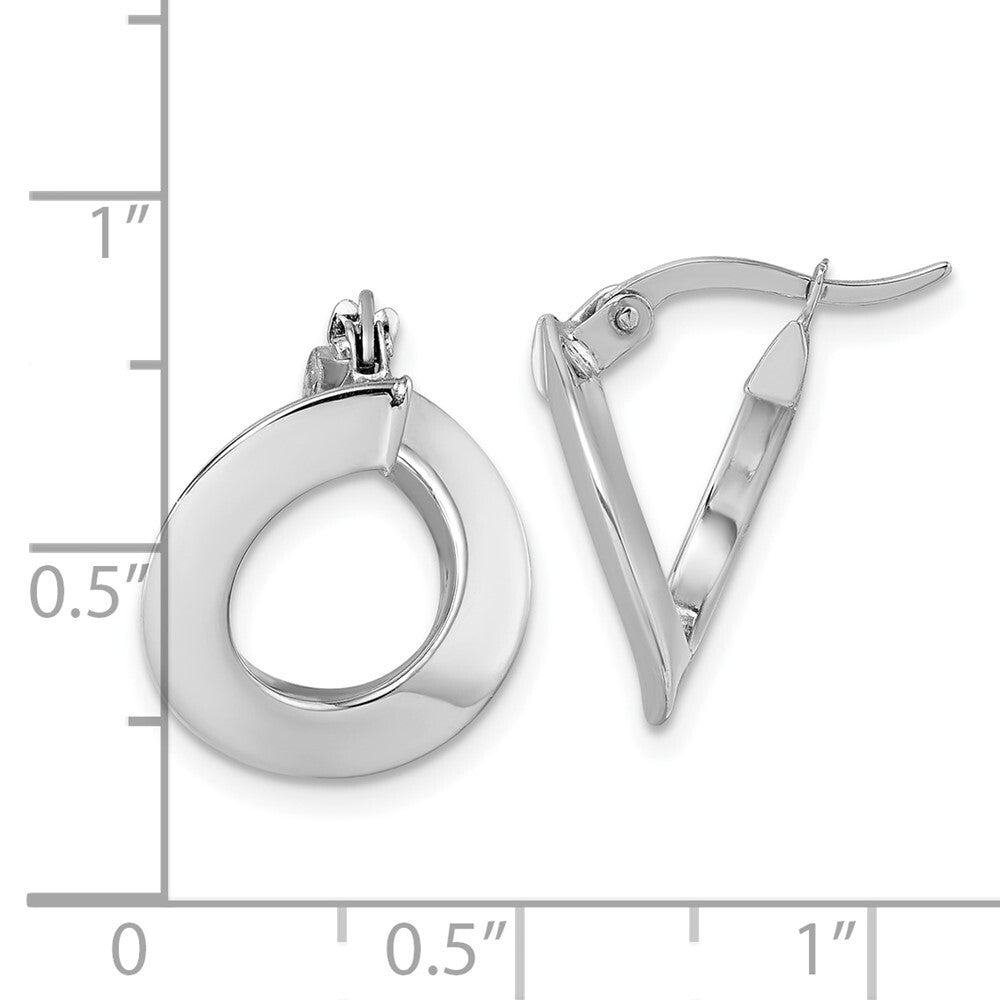 14k White Gold Polished Twisted Tube Hoop Earrings Gift for Women