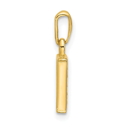 14k Yellow Gold with Rhodium Diamond Letter P Initial Pendant