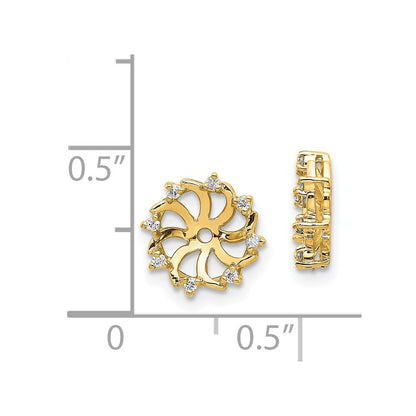 14k Yellow Gold AA Diamond Earring Jacket Gift for Women