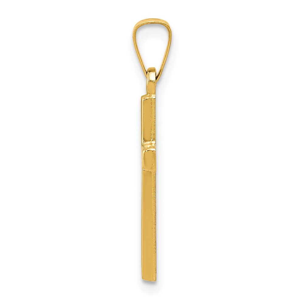 14k Yellow Gold Diamond-cut Small Hollow Cross Pendant for Women