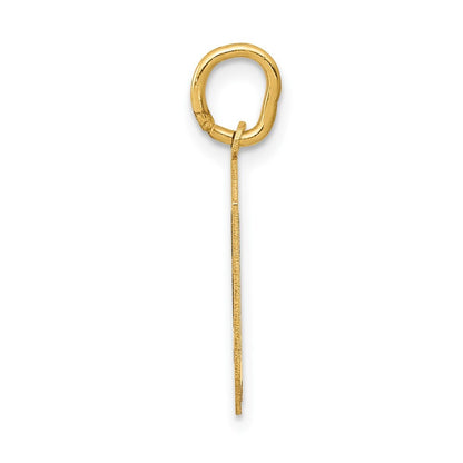 14k Yellow Gold Medium Satin Number 0 Charm Pendant for Women