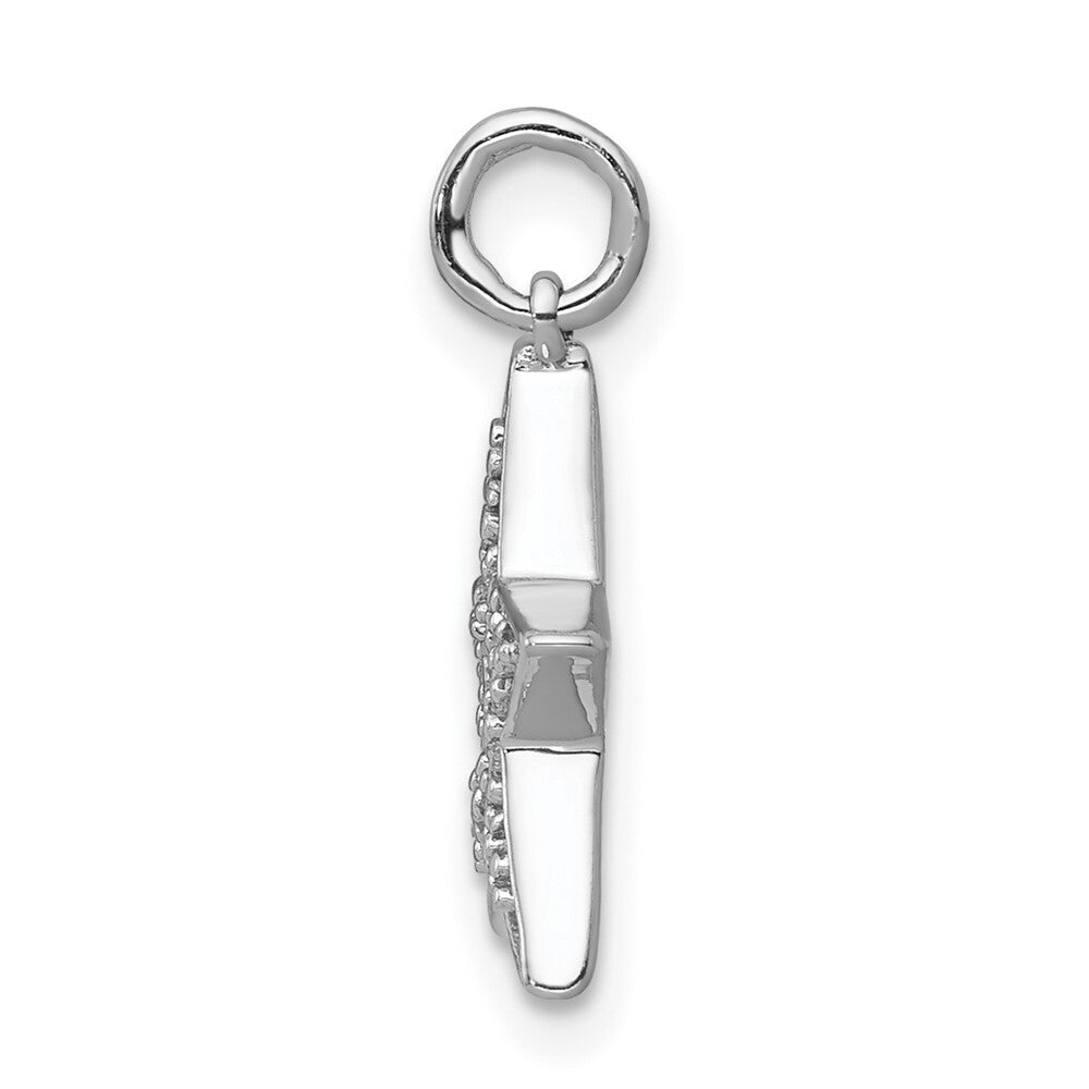 14k White Gold 1/20ct. Diamond Star Charm Pendant for Women