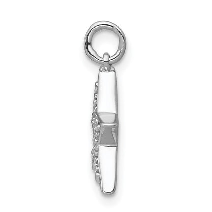 14k White Gold 1/20ct. Diamond Star Charm Pendant for Women