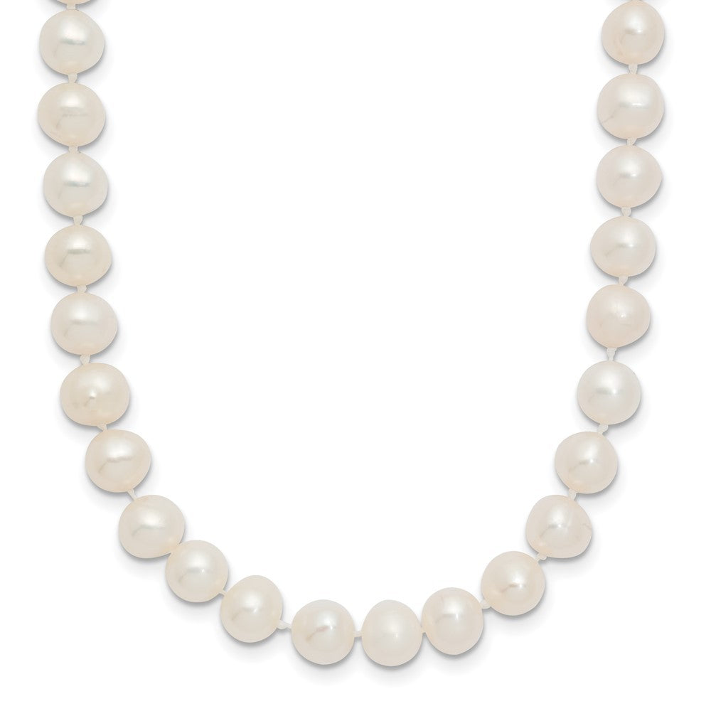 14k Yellow Gold 6-7mm White Semi-Round Cultured Pearl Necklace 16"