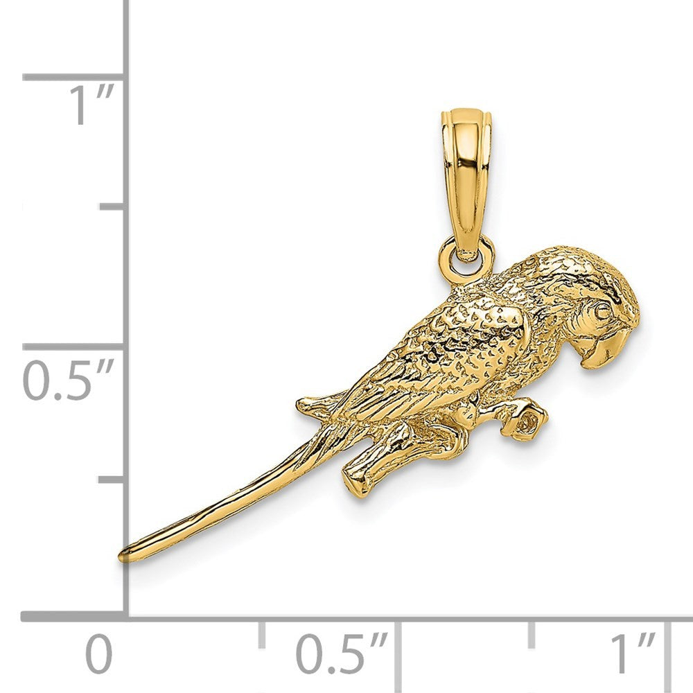 14k Yellow Gold 3-D Parrot Charm