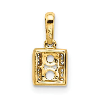 14k Yellow Gold Family Jewelry Diamond Semi-Set Pendant