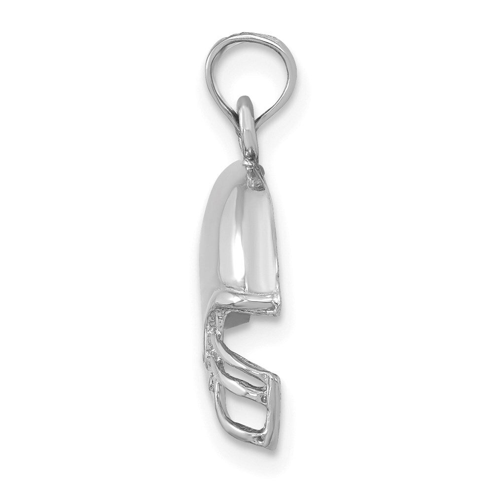 14k White Gold Football Helmet Pendant for Women