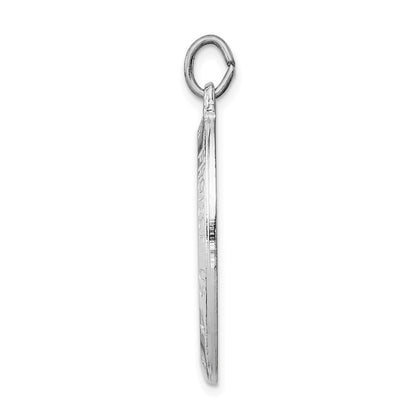 Sterling Silver Rhodium-plated St. Christopher Medal Pendant