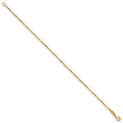 14k Yellow Gold Polished Fancy Twisted Link 7.25 inch Bracelet