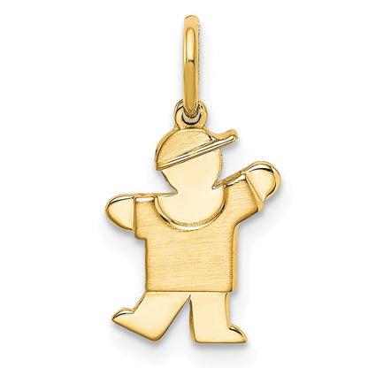14k Yellow Gold Mini Boy Kiss Charm Pendant