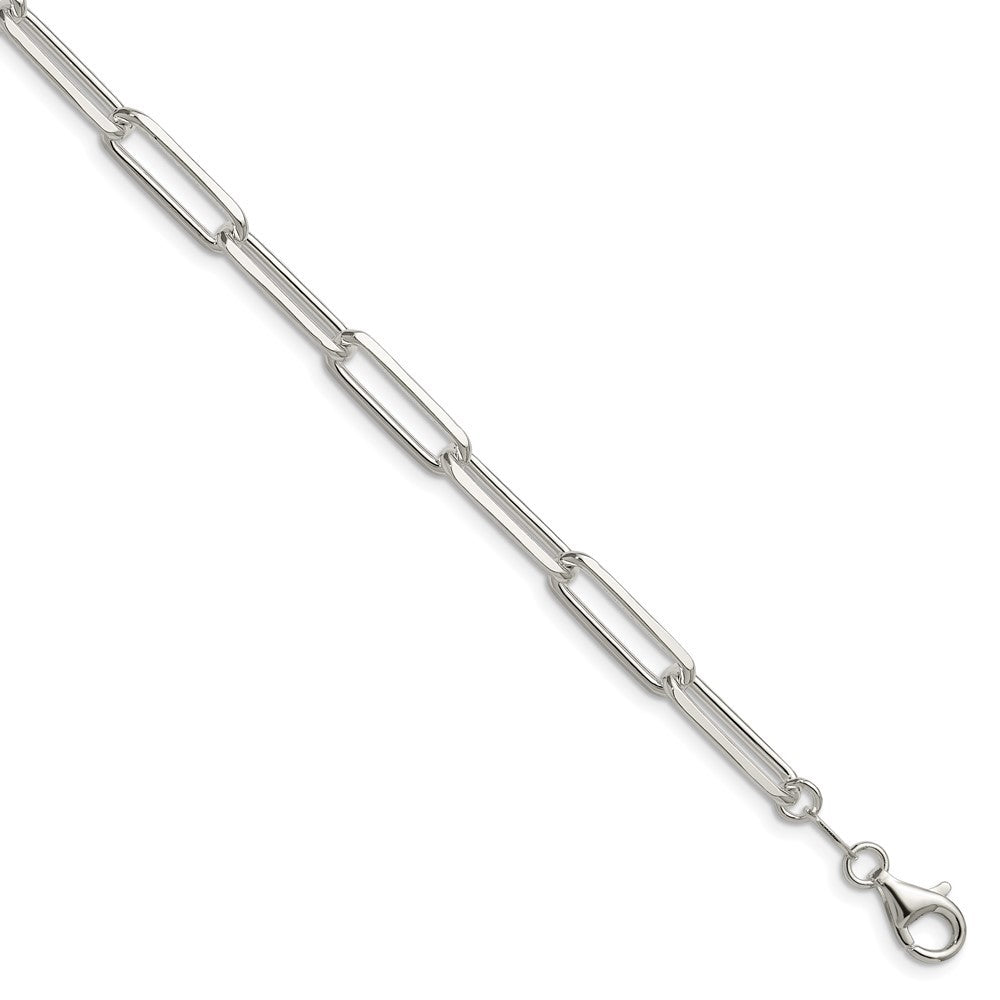 Sterling Silver 5.5mm Diamond-Cut Paperclip Chain Bracelet